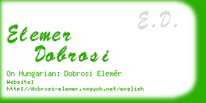 elemer dobrosi business card
